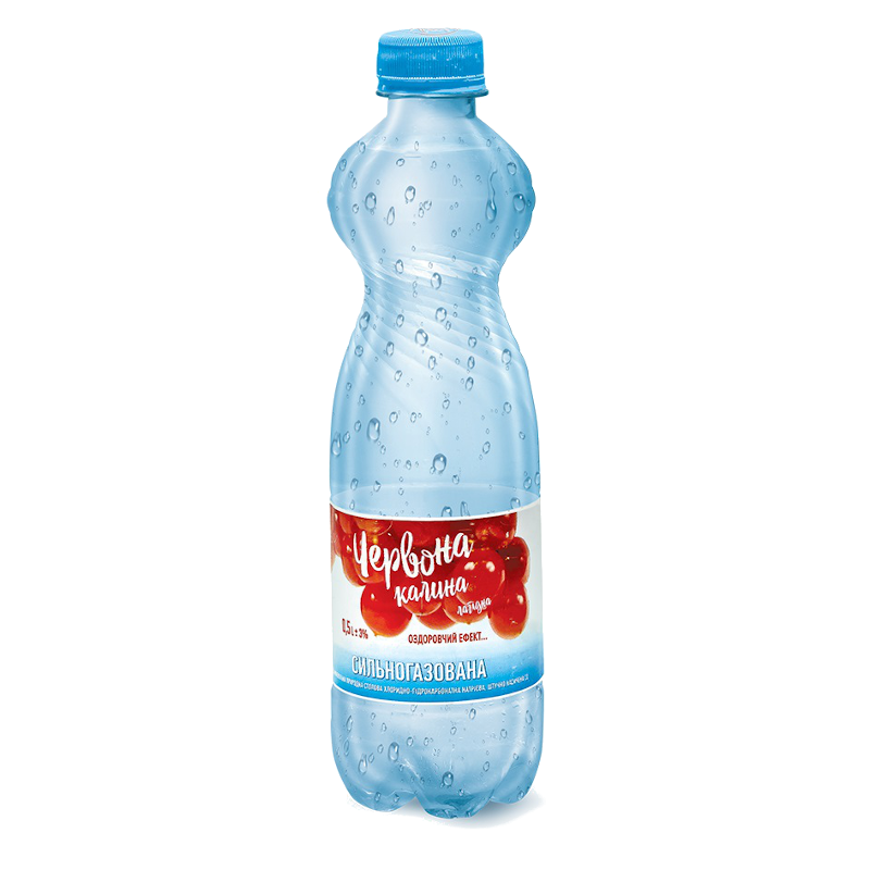 Вода мінеральна ЧЕРВОНА КАЛИНА, сильногазована, 0,5л